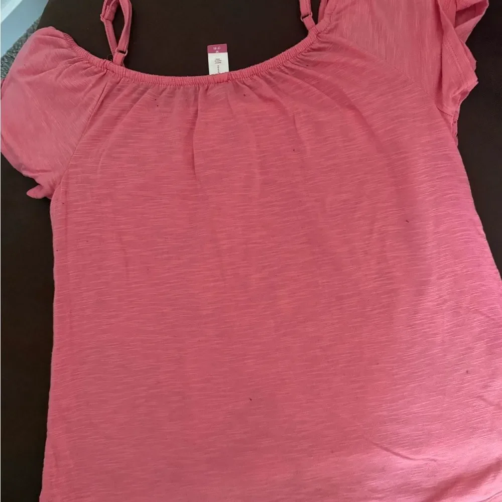 Juniors No Boundaries Pink Floral Lace Blouse